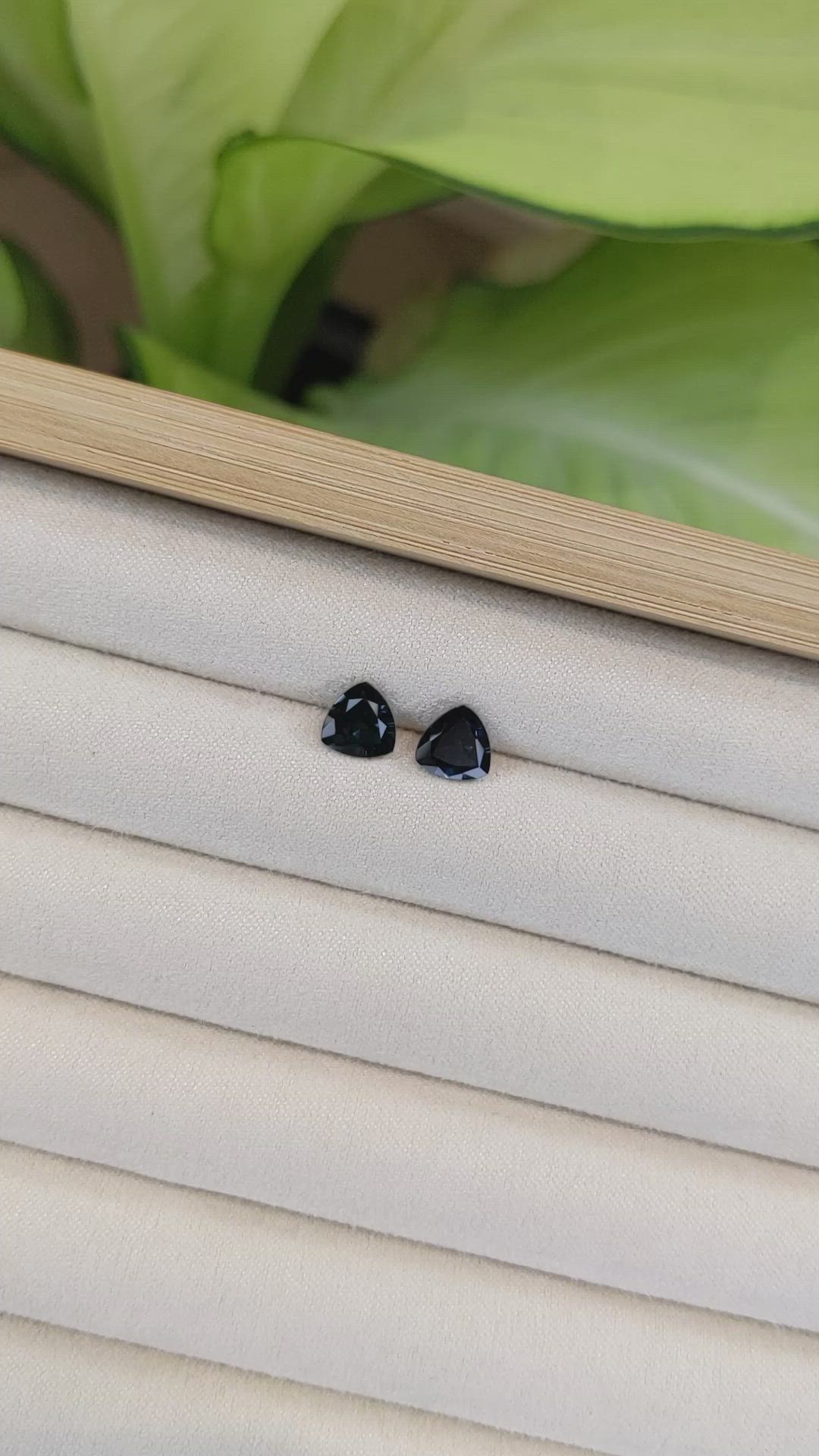 2.58 Ct.Tw.Total Carat Weight Blue Sapphire Pair from Australia Size Video