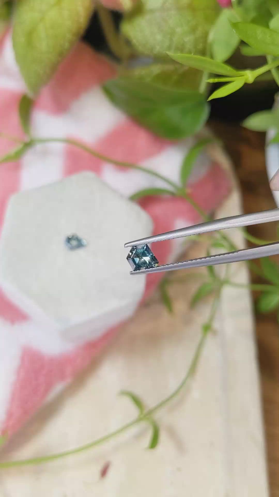 1.21&nbsp;Ct.Tw.Total Carat Weight Greenish Blue Sapphire Pair from Montana Size Video