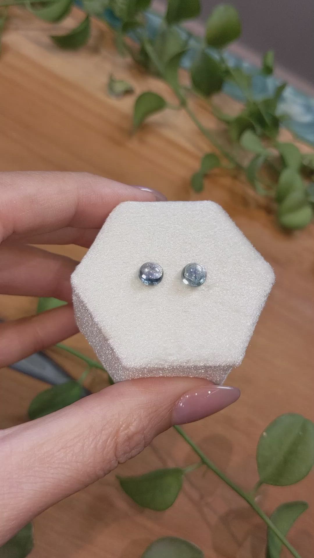 2.88&nbsp;Ct.Tw.Total Carat Weight Blue Cabochon Sapphire Pair from Mozambique Size Video