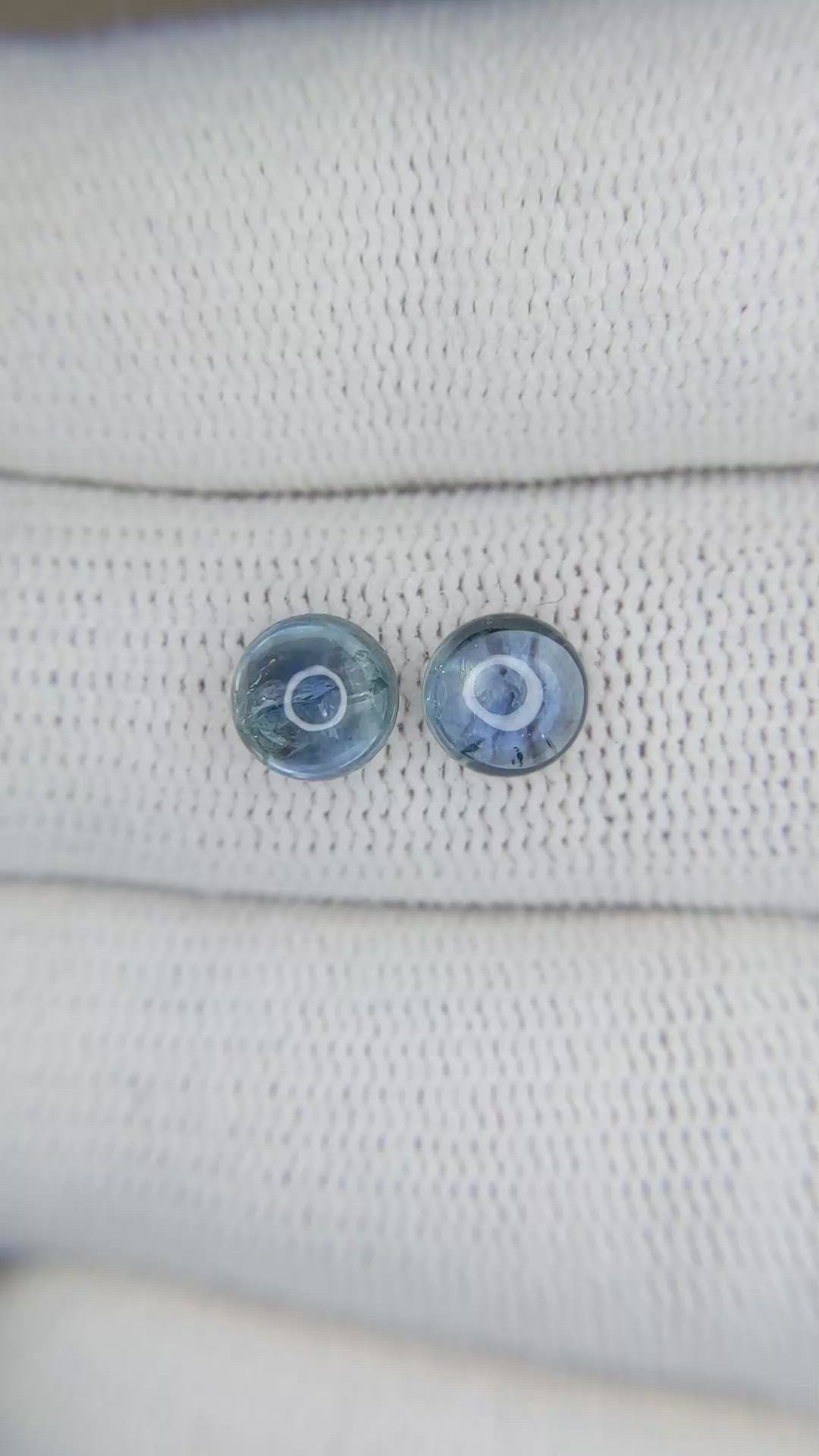 2.88&nbsp;Ct.Tw.Total Carat Weight Blue Cabochon Sapphire Pair from Mozambique Size Video