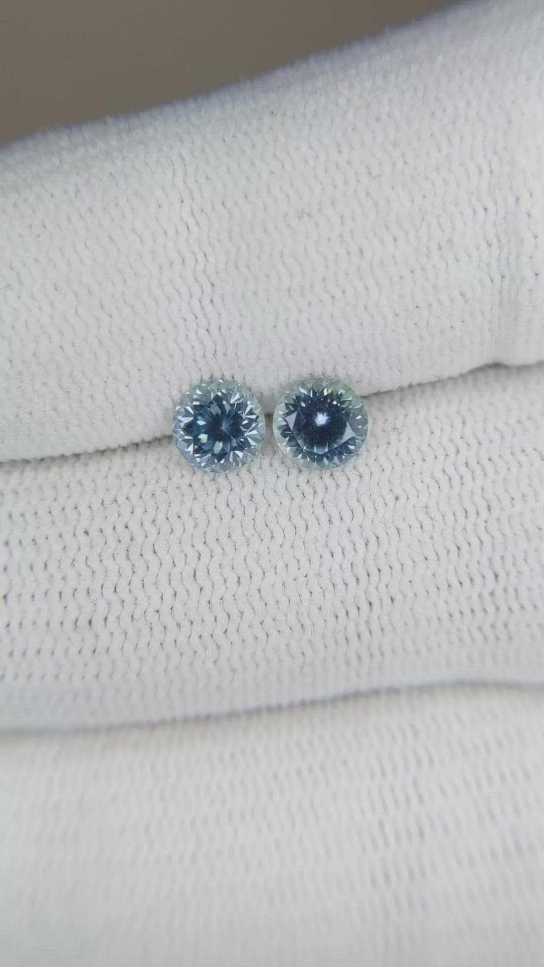 1.29&nbsp;Ct.Tw.Total Carat Weight Bluish Green Sapphire Pair from Montana Size Video