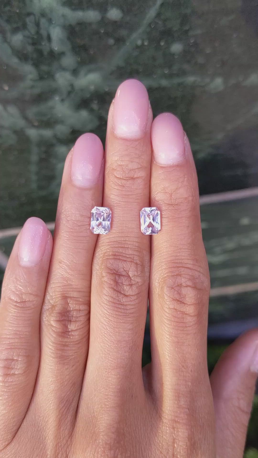 3.26&nbsp;Ct.Tw.Total Carat Weight Pink Sapphire Pair from Ceylon (Sri Lanka) Size Video