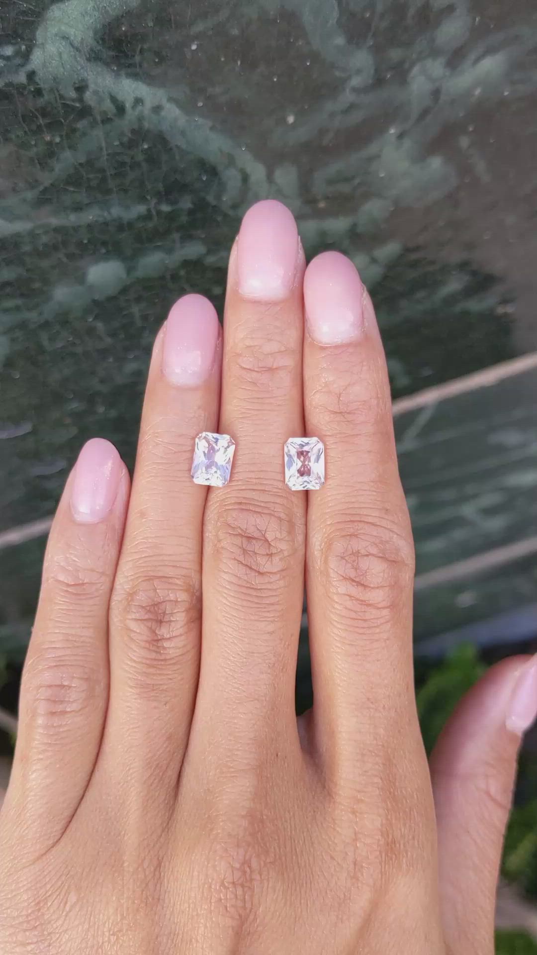 4.28&nbsp;Ct.Tw.Total Carat Weight Peach Sapphire Pair from Ceylon (Sri Lanka) Size Video