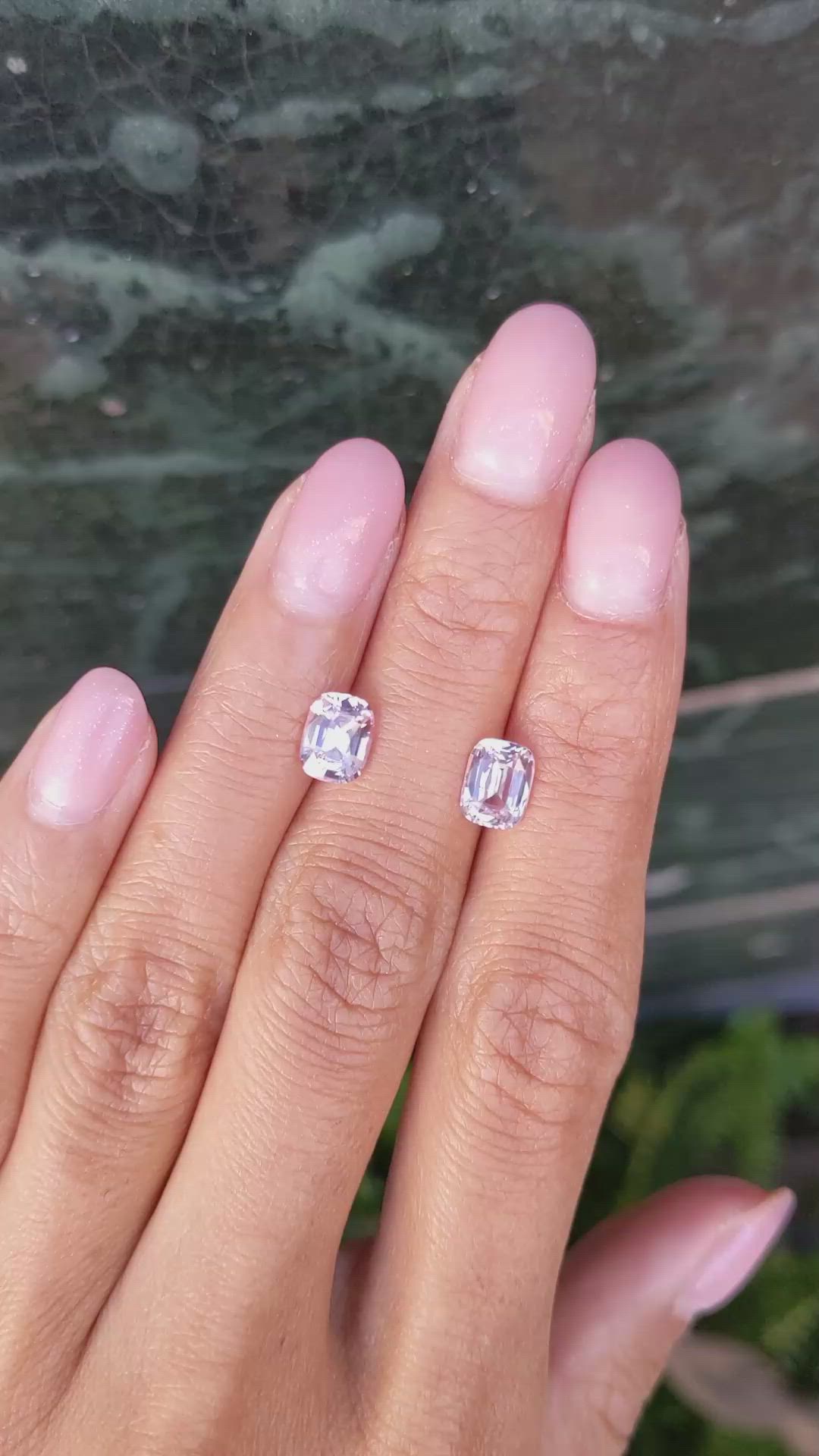 3.04&nbsp;Ct.Tw.Total Carat Weight Pink Sapphire Pair from Ceylon (Sri Lanka) Size Video