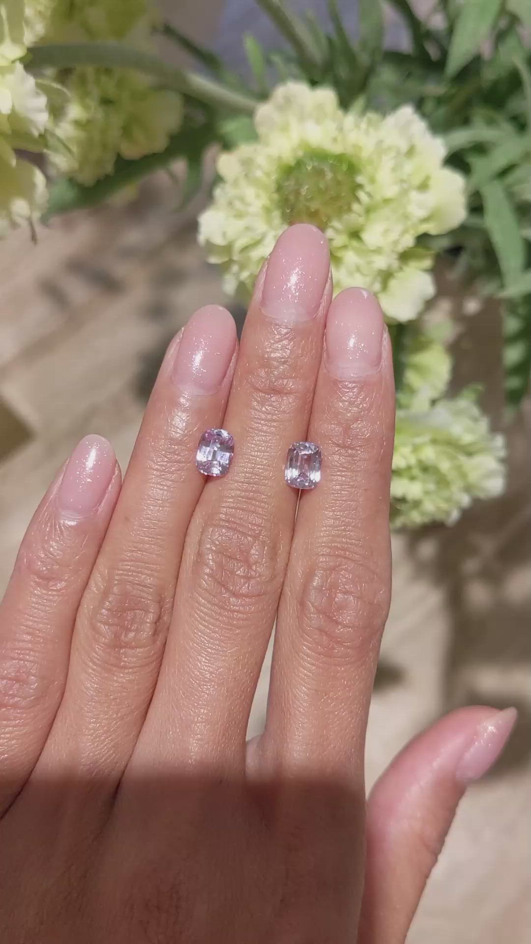 3.04&nbsp;Ct.Tw.Total Carat Weight Pink Sapphire Pair from Ceylon (Sri Lanka) Size Video