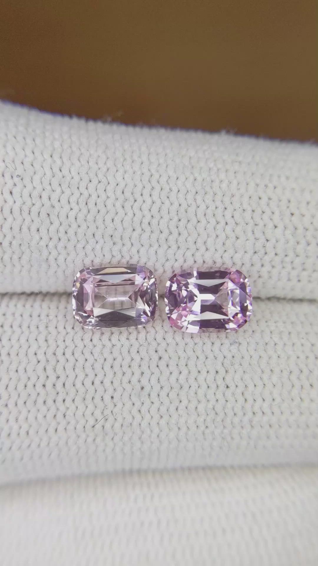 3.04&nbsp;Ct.Tw.Total Carat Weight Pink Sapphire Pair from Ceylon (Sri Lanka) Size Video