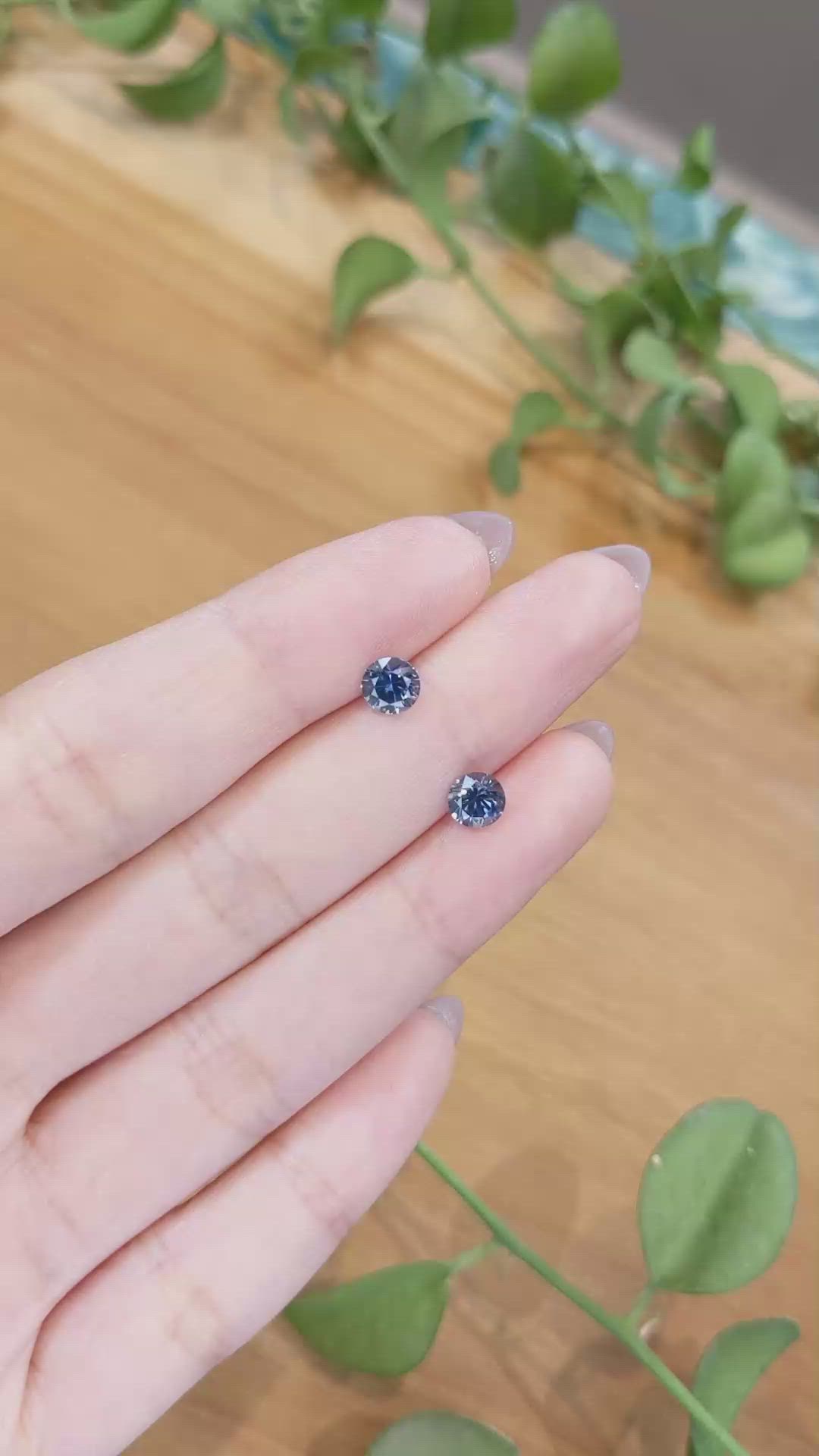 1.64&nbsp;Ct.Tw.Total Carat Weight Blue Sapphire Pair from Montana Size Video