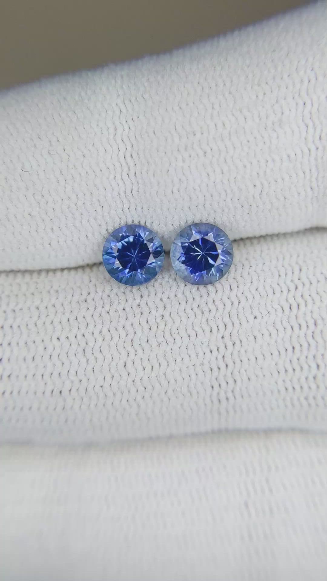 1.64&nbsp;Ct.Tw.Total Carat Weight Blue Sapphire Pair from Montana Size Video