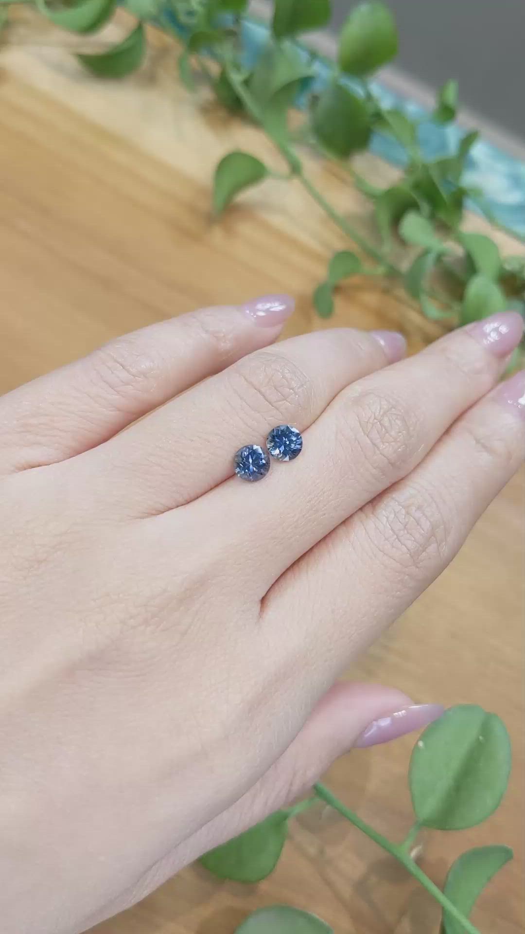 1.64&nbsp;Ct.Tw.Total Carat Weight Blue Sapphire Pair from Montana Size Video