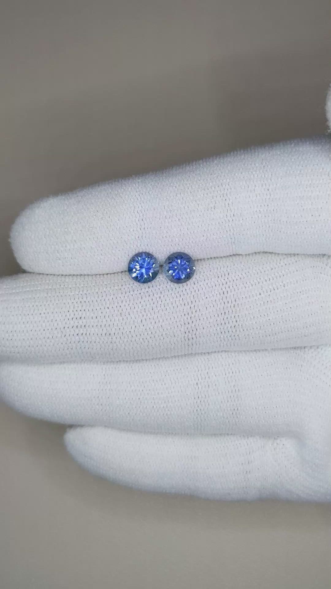 1.64&nbsp;Ct.Tw.Total Carat Weight Blue Sapphire Pair from Montana Size Video