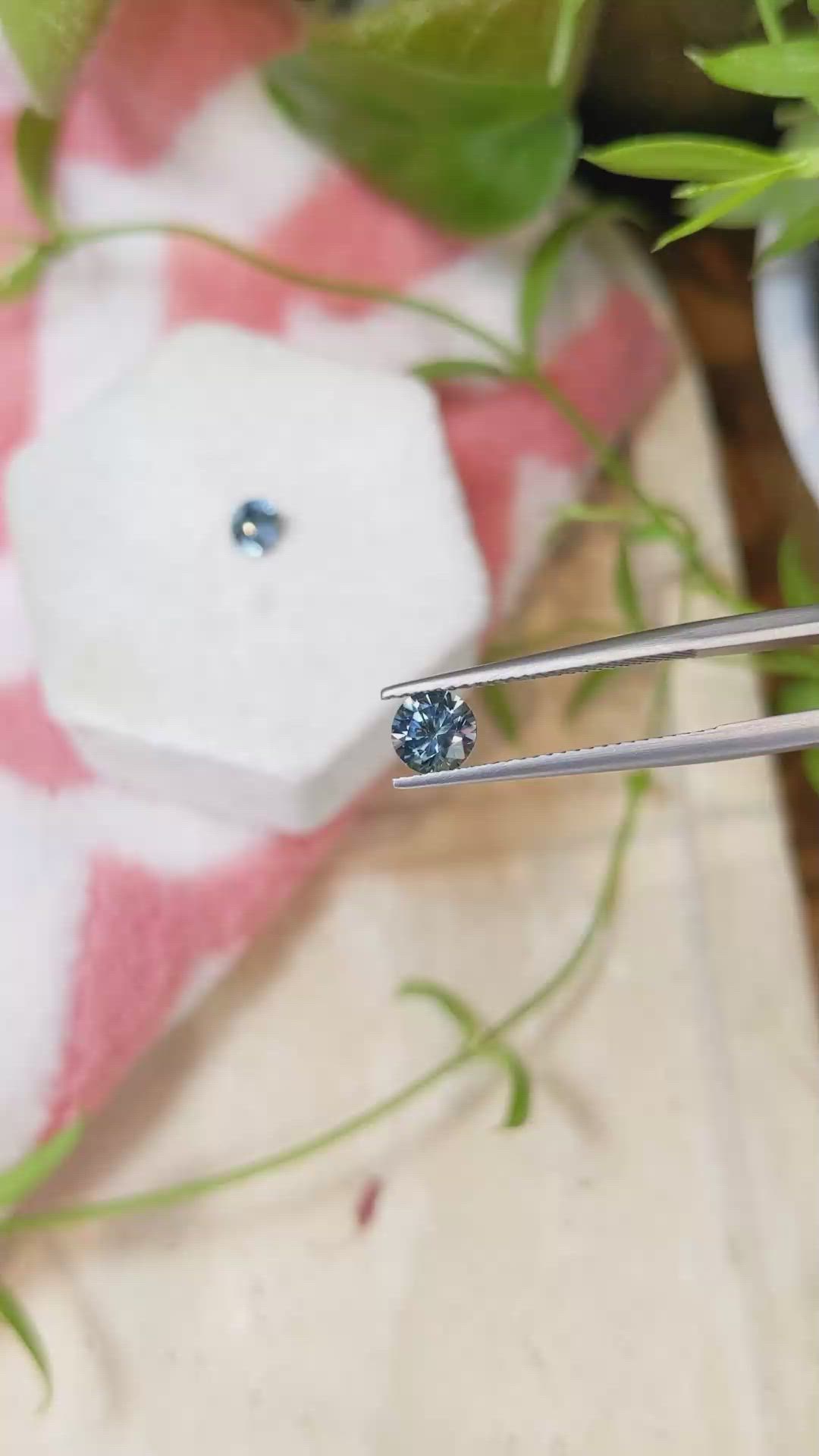 1.65&nbsp;Ct.Tw.Total Carat Weight Greyish Blue Sapphire Pair from Montana Size Video