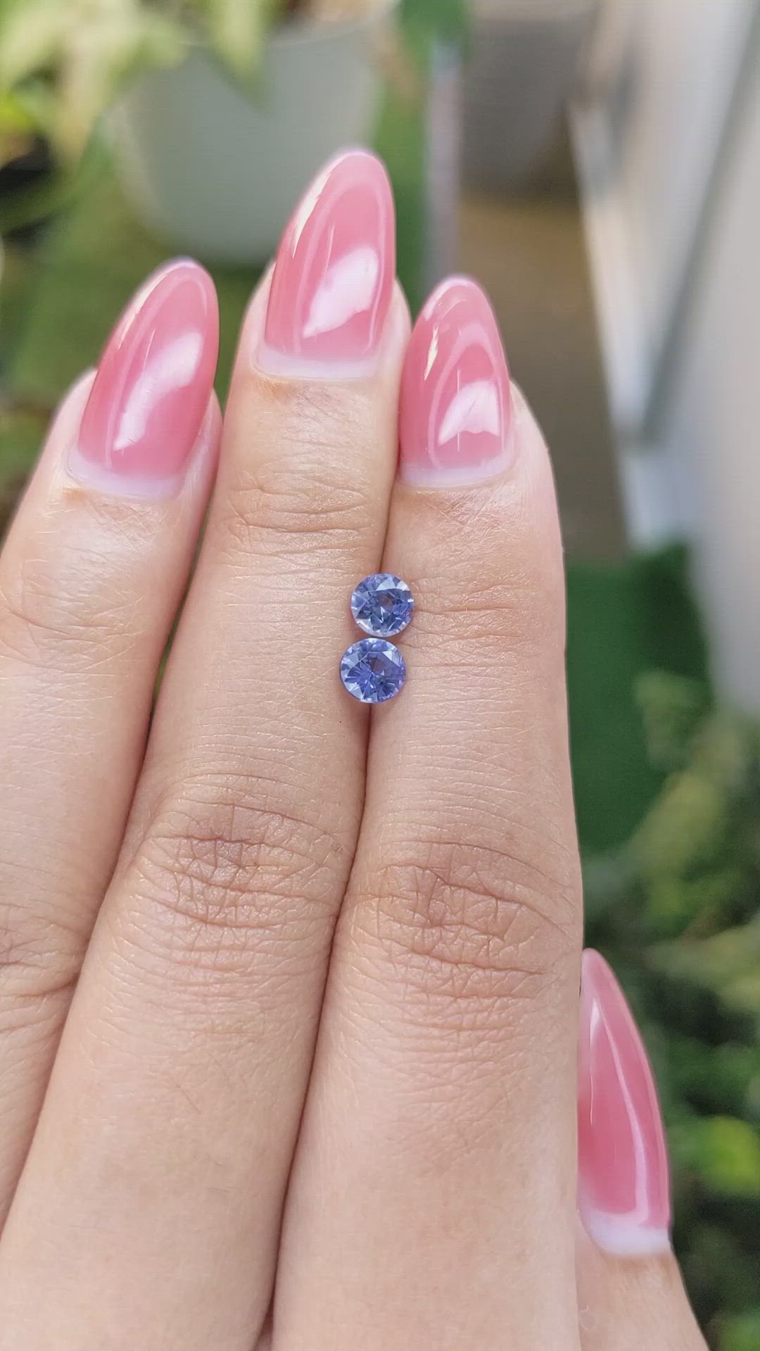 0.97 Ct.Tw.Total Carat Weight Blue Sapphire Pair from Ceylon (Sri Lanka) Size Video