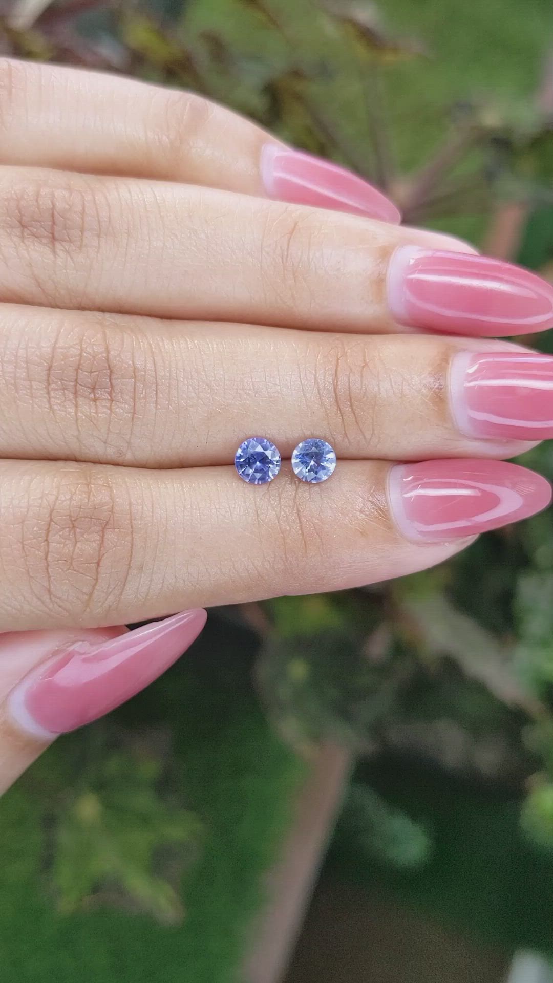 0.97 Ct.Tw.Total Carat Weight Blue Sapphire Pair from Ceylon (Sri Lanka) Size Video