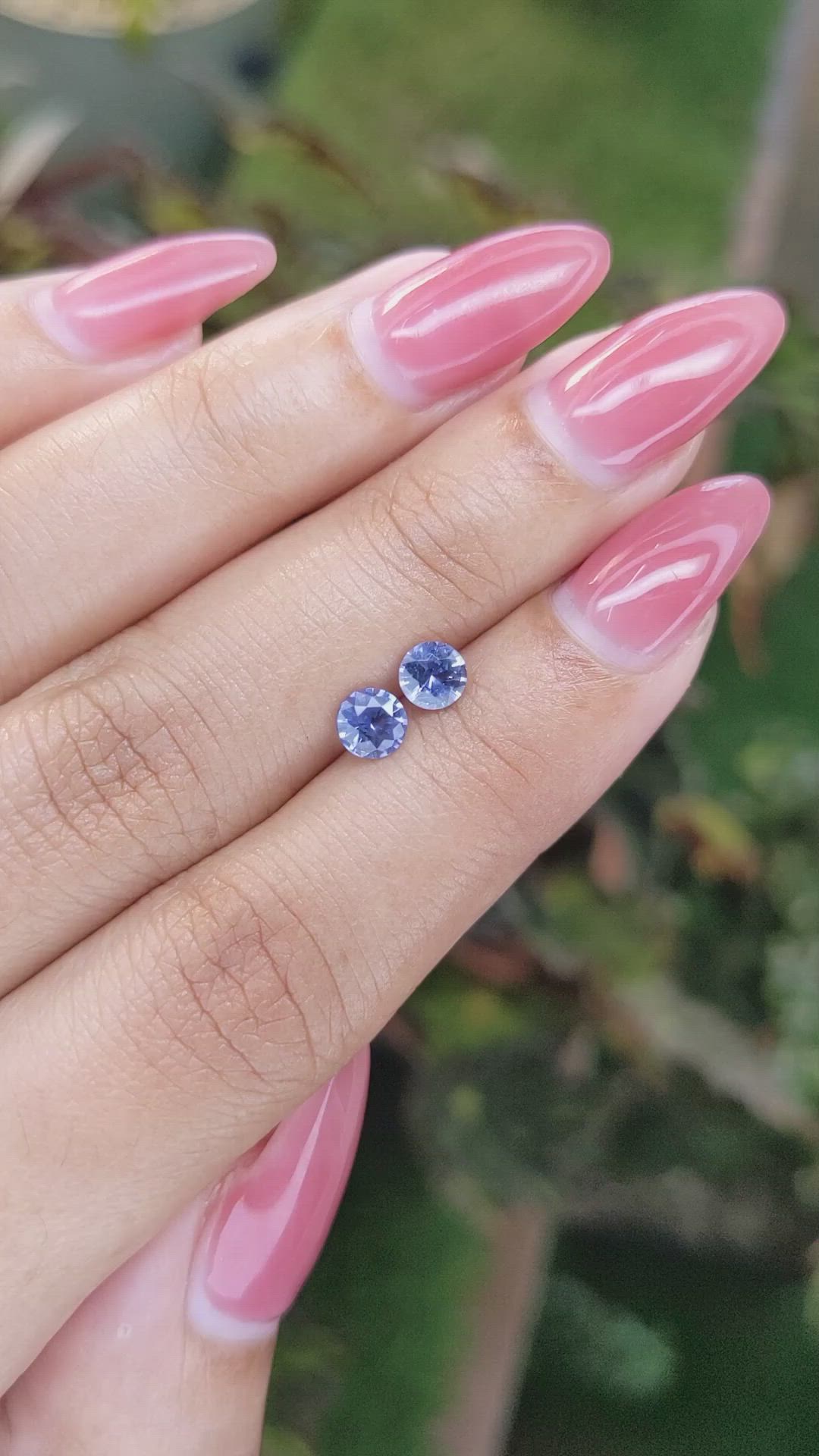 0.97 Ct.Tw.Total Carat Weight Blue Sapphire Pair from Ceylon (Sri Lanka) Size Video