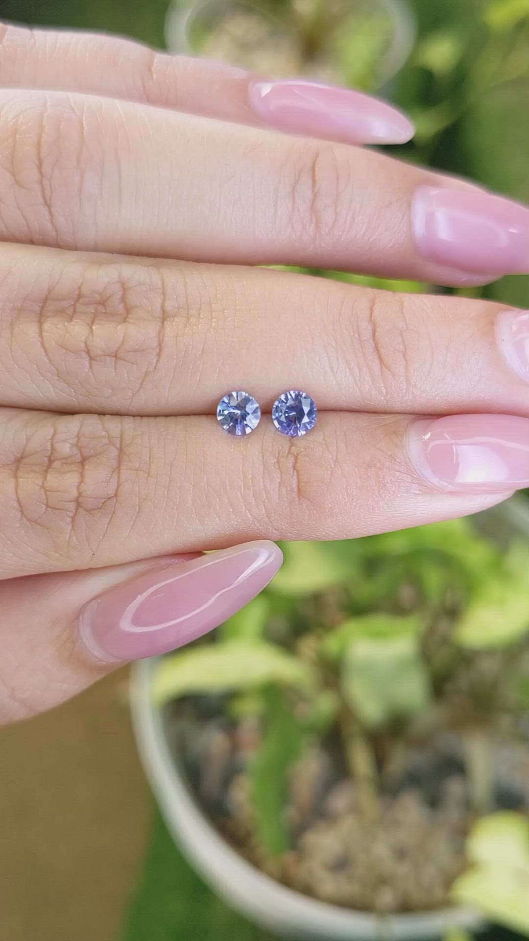 0.79 Ct.Tw.Total Carat Weight Blue Sapphire Pair from Ceylon (Sri Lanka) Size Video