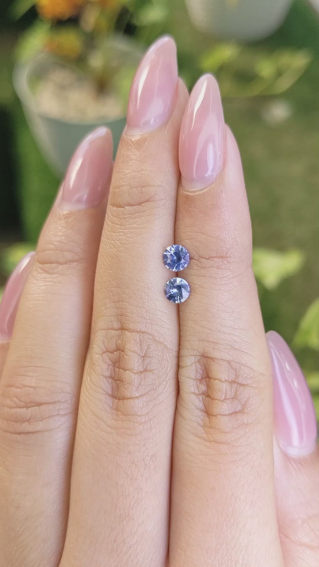 0.79 Ct.Tw.Total Carat Weight Blue Sapphire Pair from Ceylon (Sri Lanka) Size Video