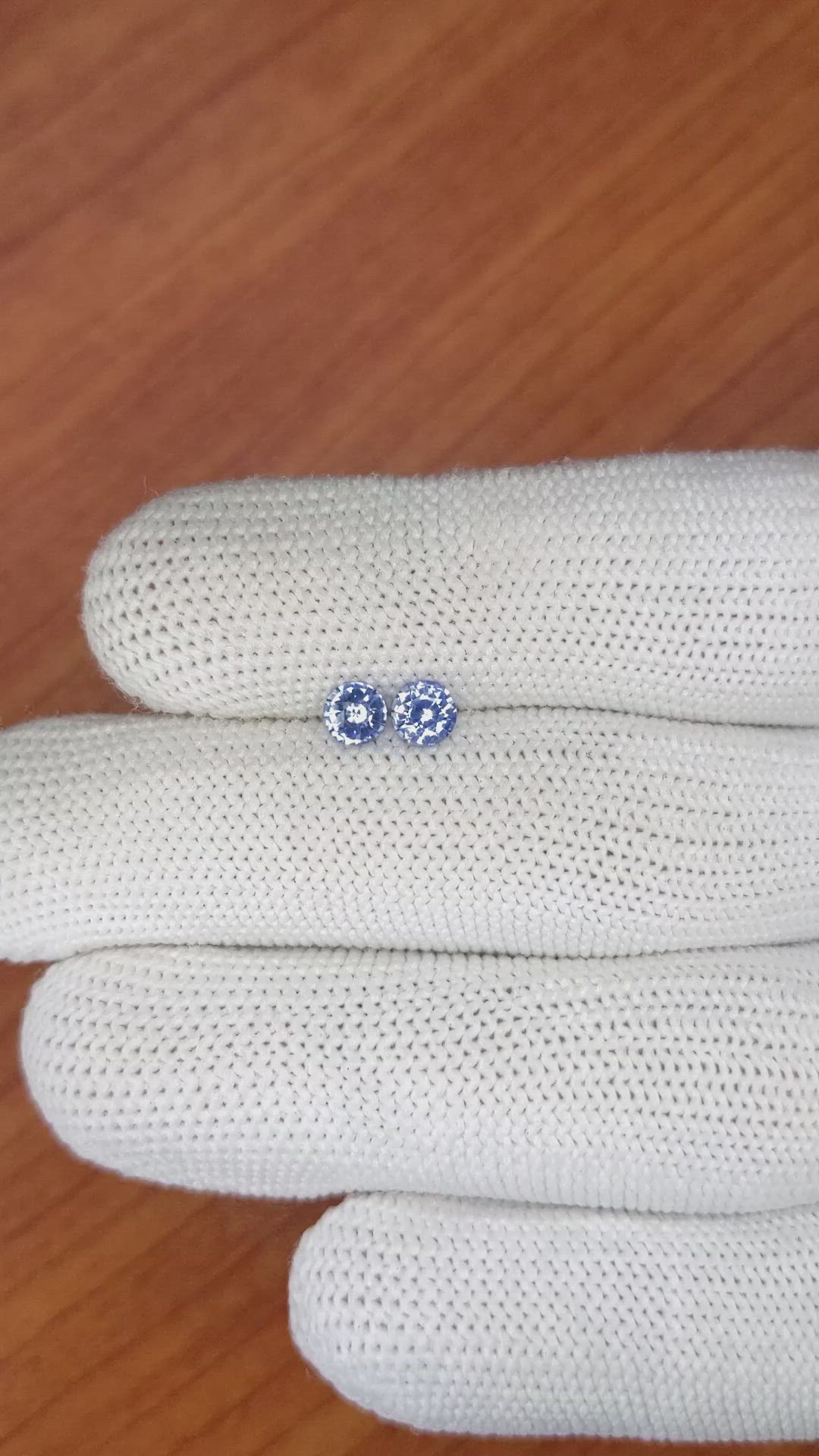 0.79 Ct.Tw.Total Carat Weight Blue Sapphire Pair from Ceylon (Sri Lanka) Size Video