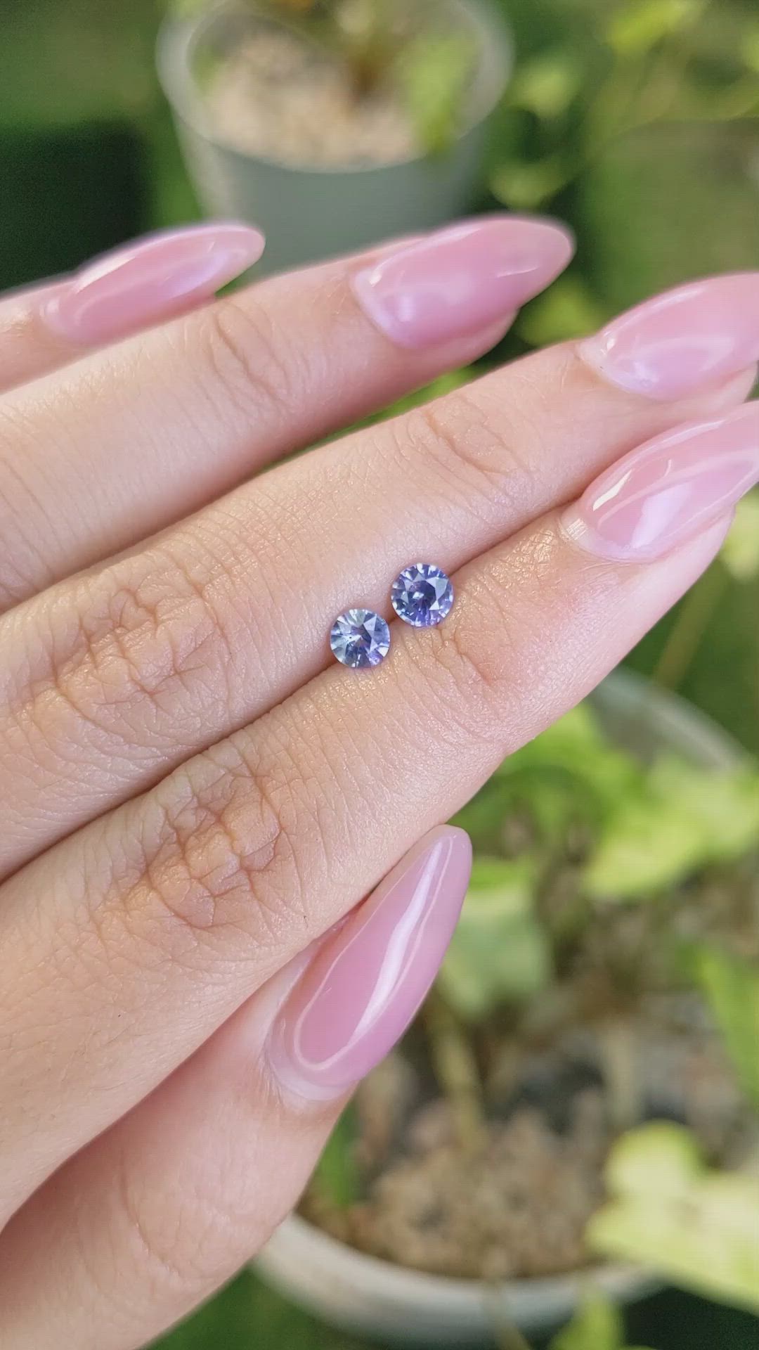 0.79 Ct.Tw.Total Carat Weight Blue Sapphire Pair from Ceylon (Sri Lanka) Size Video