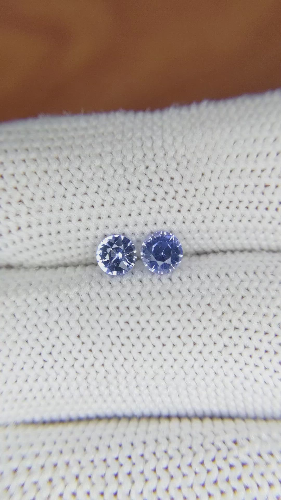 0.79 Ct.Tw.Total Carat Weight Blue Sapphire Pair from Ceylon (Sri Lanka) Size Video