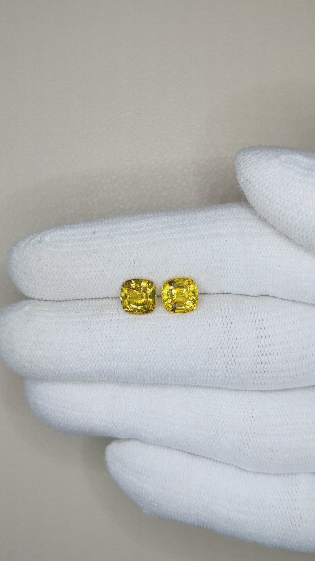 2.57 Ct.Tw.Total Carat Weight Yellow Sapphire Pair from Ceylon (Sri Lanka) Size Video