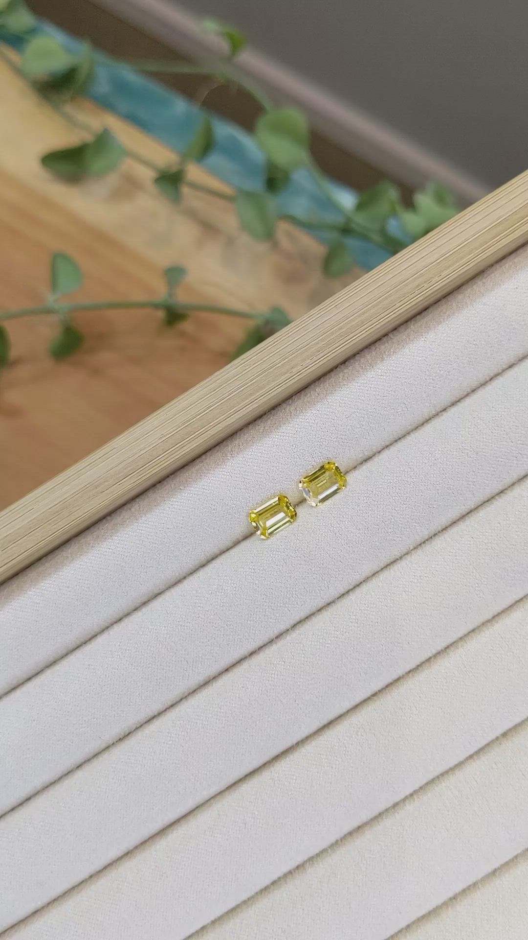 2.26 Ct.Tw.Total Carat Weight Yellow Sapphire Pair from Ceylon (Sri Lanka) Size Video