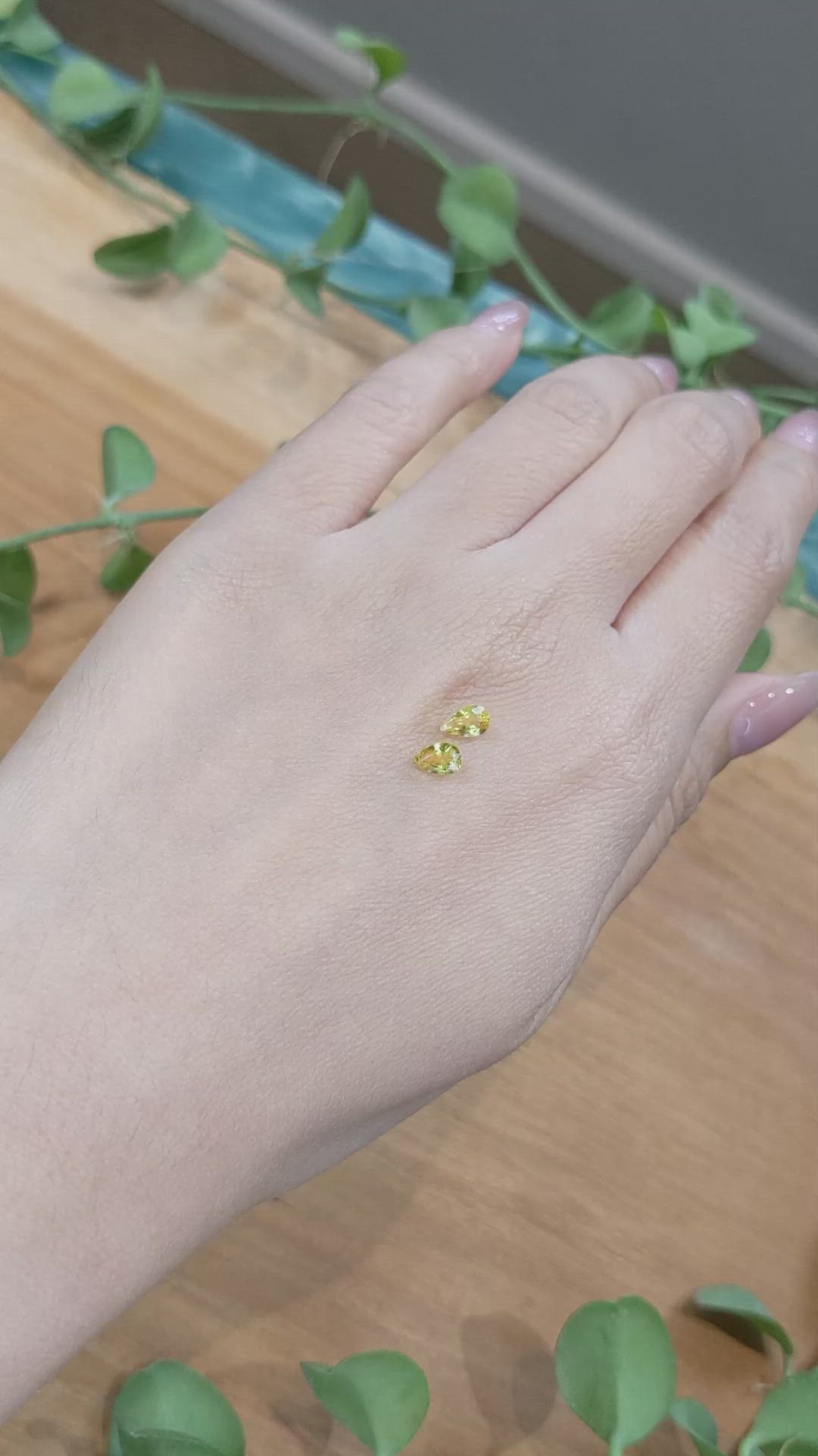 1.16 Ct.Tw.Total Carat Weight Yellow Sapphire Pair from Ceylon (Sri Lanka) Size Video