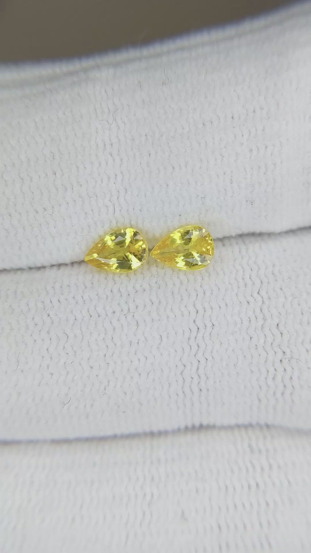 1.16 Ct.Tw.Total Carat Weight Yellow Sapphire Pair from Ceylon (Sri Lanka) Size Video