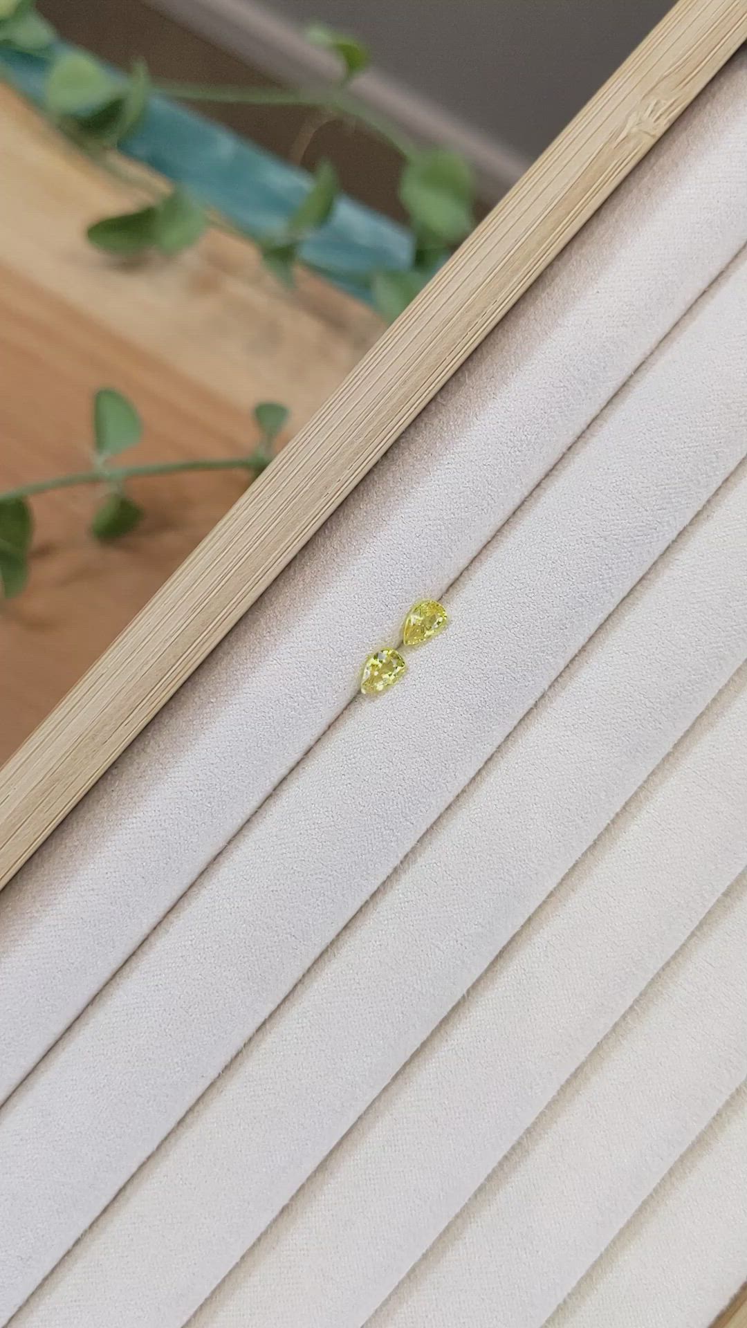 1.16 Ct.Tw.Total Carat Weight Yellow Sapphire Pair from Ceylon (Sri Lanka) Size Video