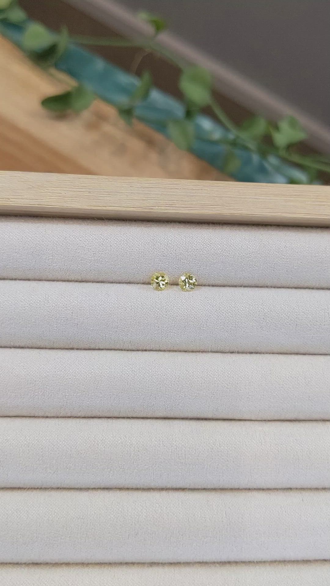 0.80 Ct.Tw.Total Carat Weight Yellow Sapphire Pair from Ceylon (Sri Lanka) Size Video