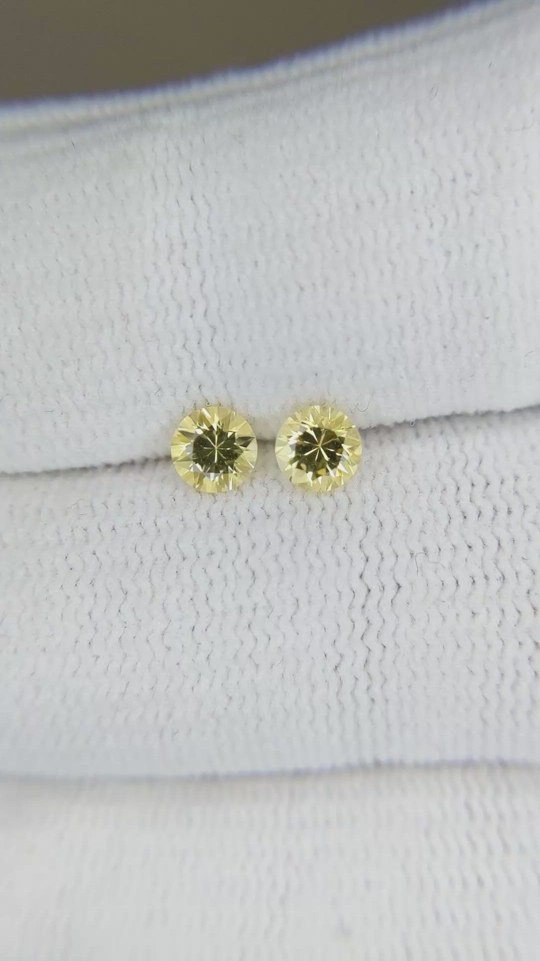 0.80 Ct.Tw.Total Carat Weight Yellow Sapphire Pair from Ceylon (Sri Lanka) Size Video