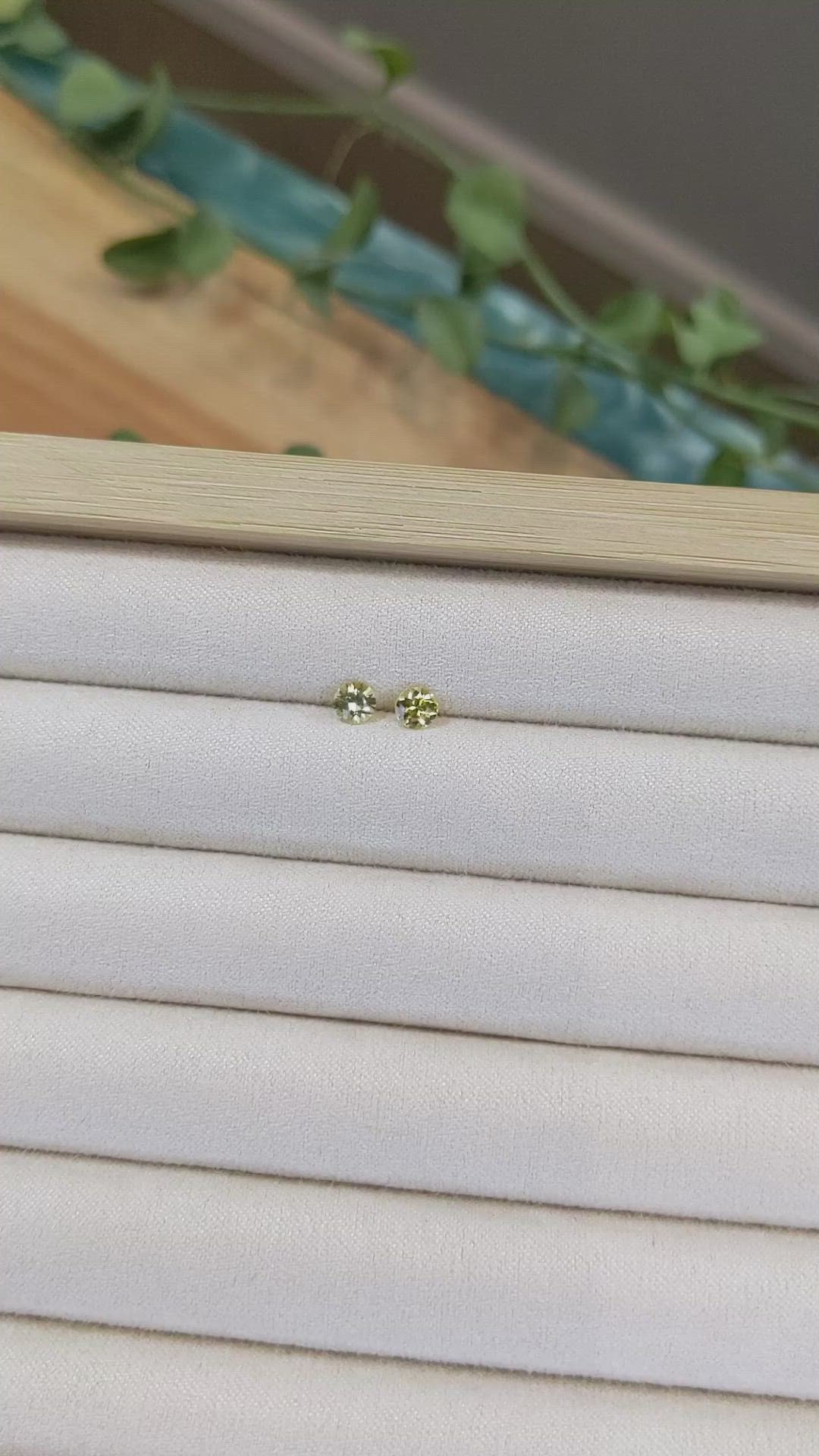 0.72 Ct.Tw.Total Carat Weight Yellow Sapphire Pair from Ceylon (Sri Lanka) Size Video