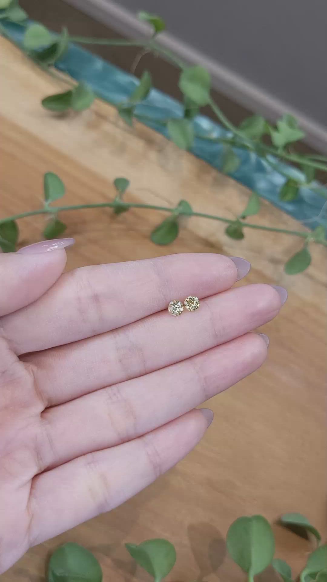 0.72 Ct.Tw.Total Carat Weight Yellow Sapphire Pair from Ceylon (Sri Lanka) Size Video