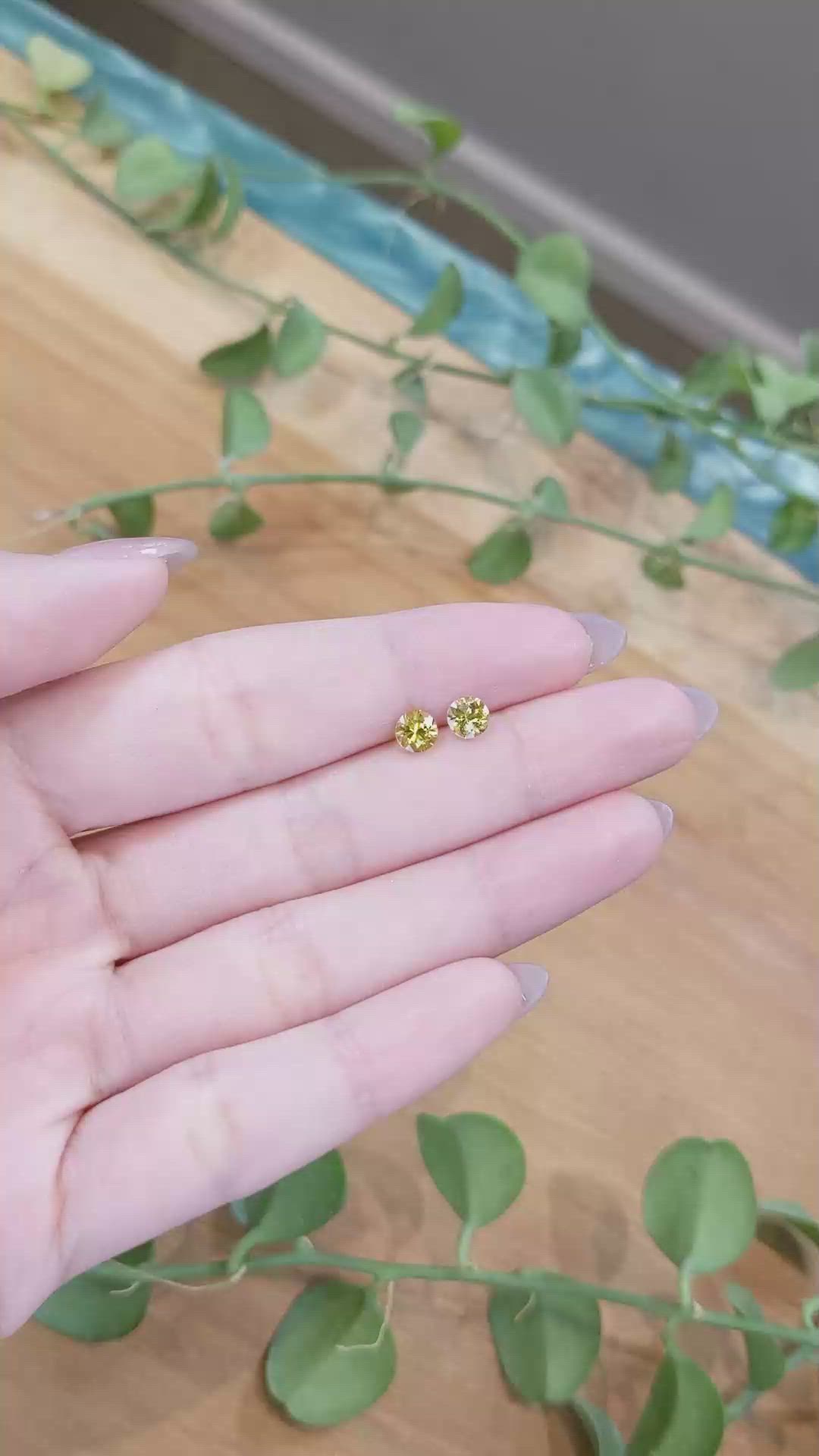 1.15 Ct.Tw.Total Carat Weight Yellow Sapphire Pair from Ceylon (Sri Lanka) Size Video