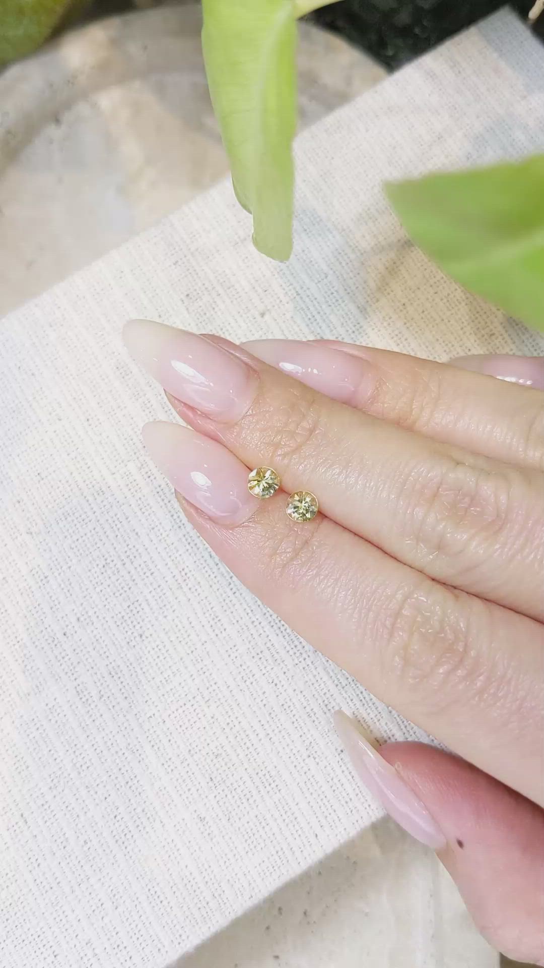 0.80 Ct.Tw.Total Carat Weight Yellow Sapphire Pair from Ceylon (Sri Lanka) Size Video