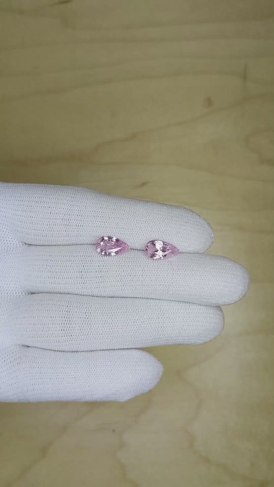 3.82&nbsp;Ct.Tw.Total Carat Weight Pinkish Purple Sapphire Pair from Ceylon (Sri Lanka) Size Video