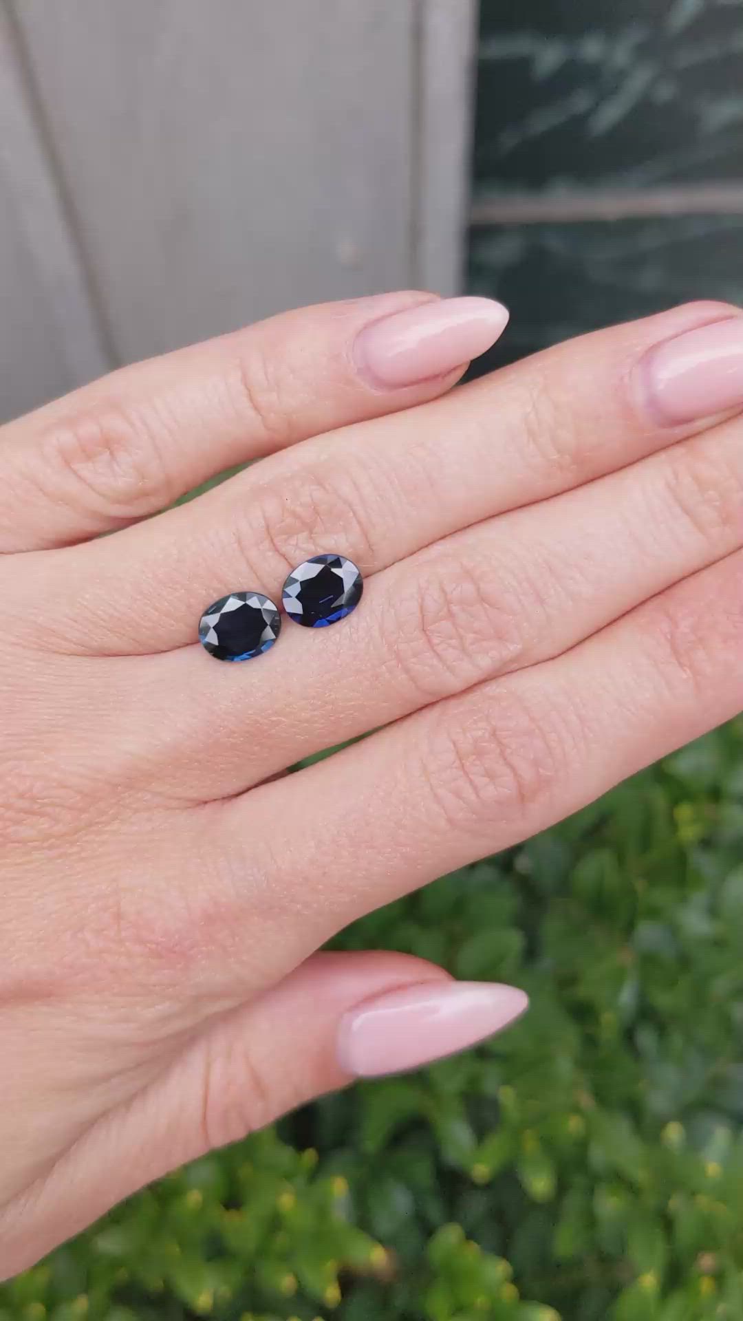 2.95&nbsp;Ct.Tw.Total Carat Weight Greenish Blue Sapphire Pair from Ceylon (Sri Lanka) Size Video