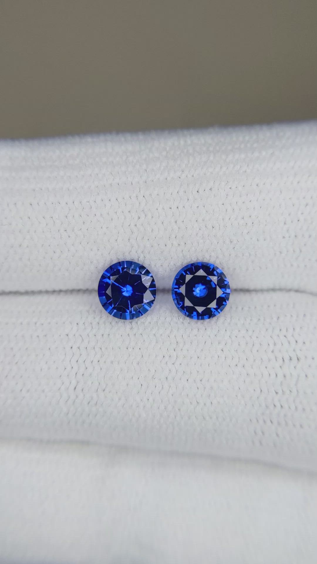1.36 Ct.Tw.Total Carat Weight Blue Sapphire Pair from Ceylon (Sri Lanka) Size Video