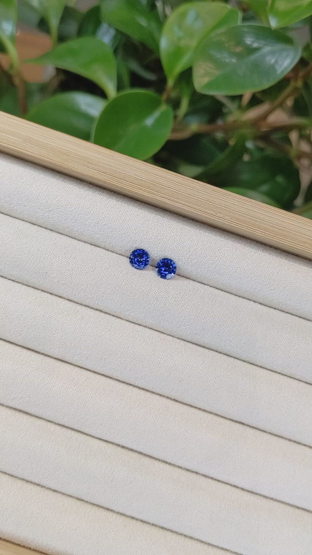 1.36 Ct.Tw.Total Carat Weight Blue Sapphire Pair from Ceylon (Sri Lanka) Size Video