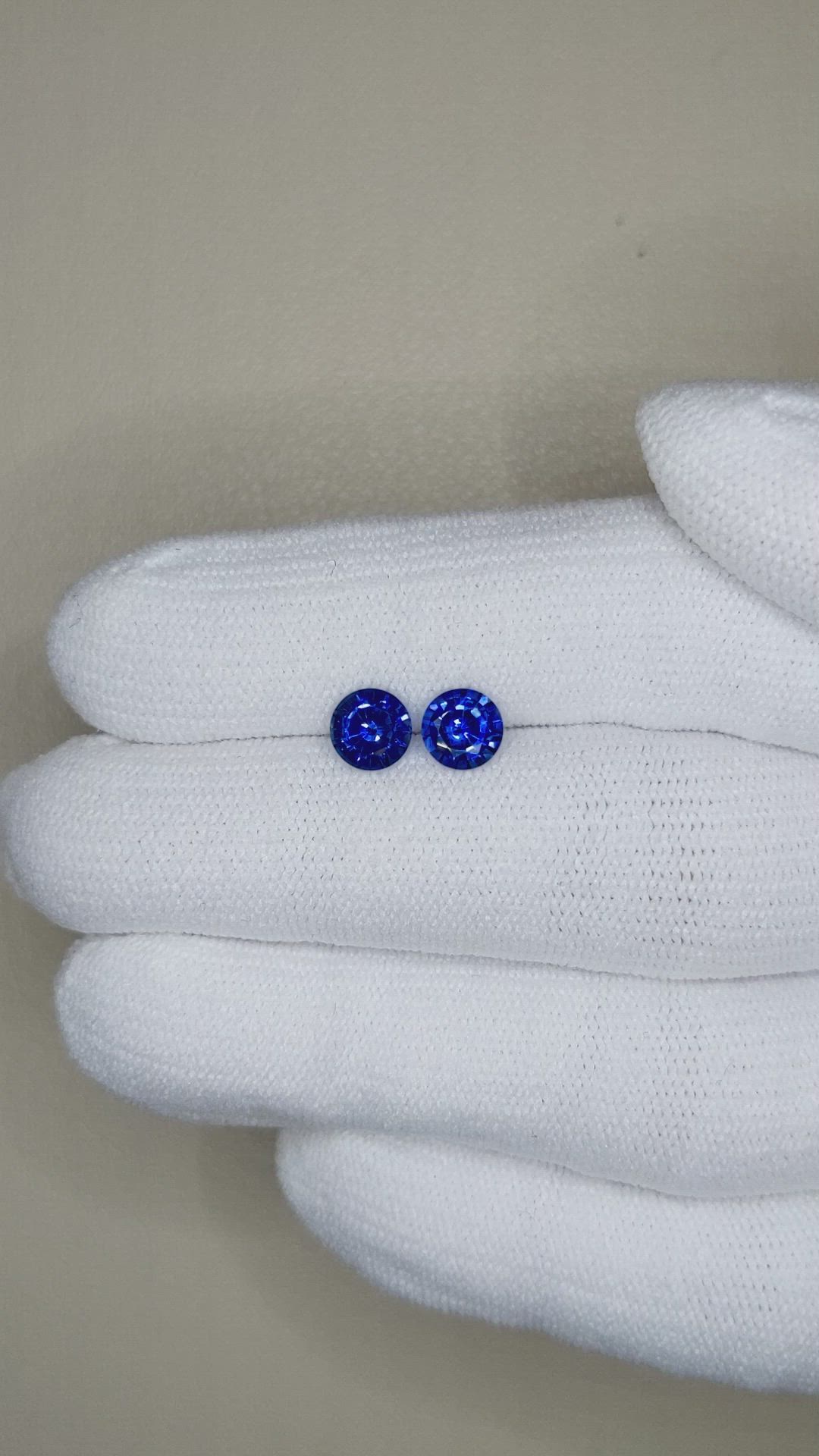1.47 Ct.Tw.Total Carat Weight Blue Sapphire Pair from Ceylon (Sri Lanka) Size Video