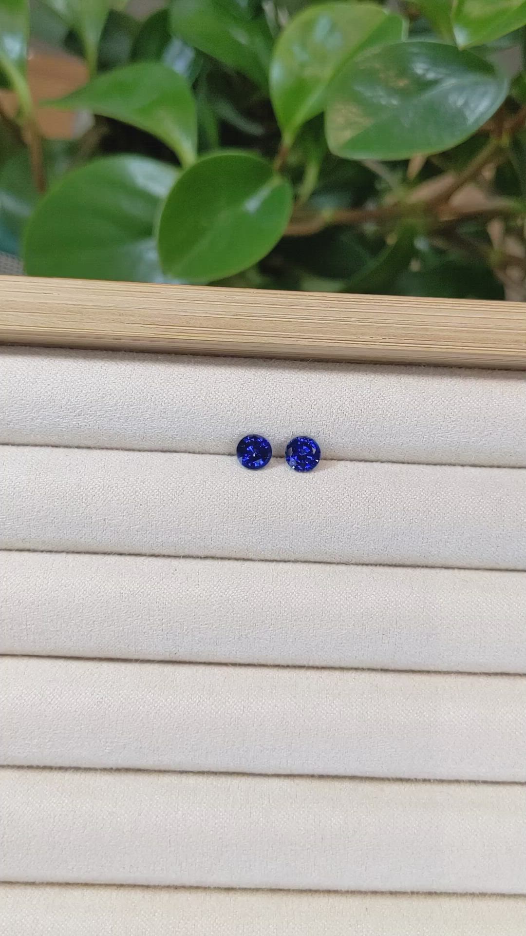 1.47 Ct.Tw.Total Carat Weight Blue Sapphire Pair from Ceylon (Sri Lanka) Size Video