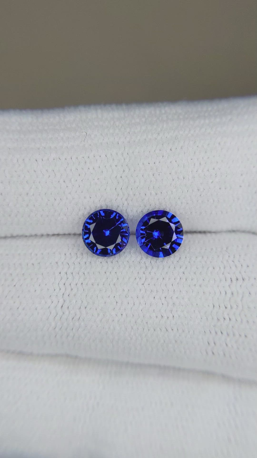1.47 Ct.Tw.Total Carat Weight Blue Sapphire Pair from Ceylon (Sri Lanka) Size Video
