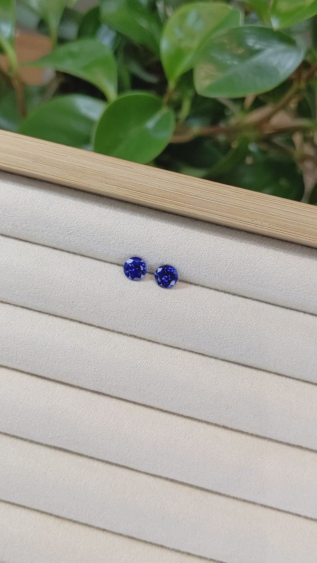 1.66&nbsp;Ct.Tw.Total Carat Weight Blue Sapphire Pair from Ceylon (Sri Lanka) Size Video