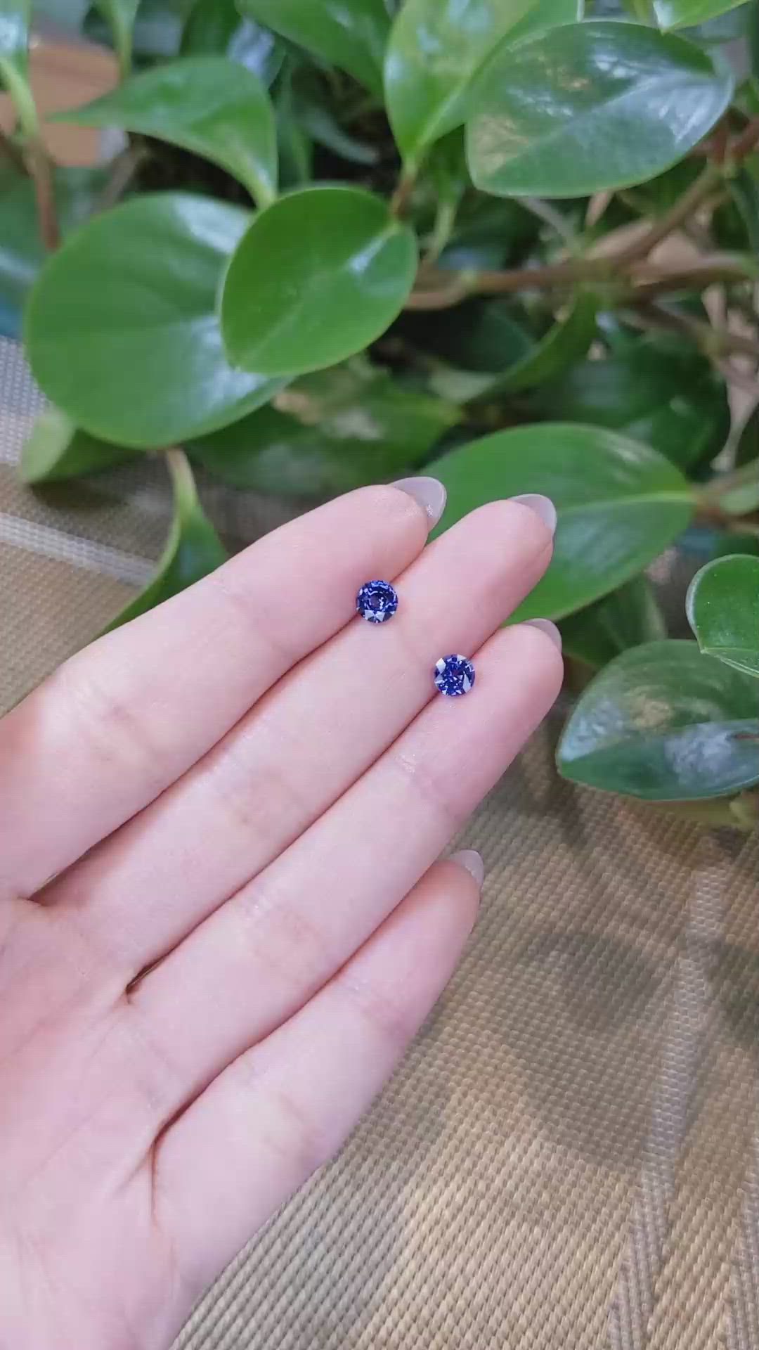 1.21&nbsp;Ct.Tw.Total Carat Weight Blue Sapphire Pair from Ceylon (Sri Lanka) Size Video