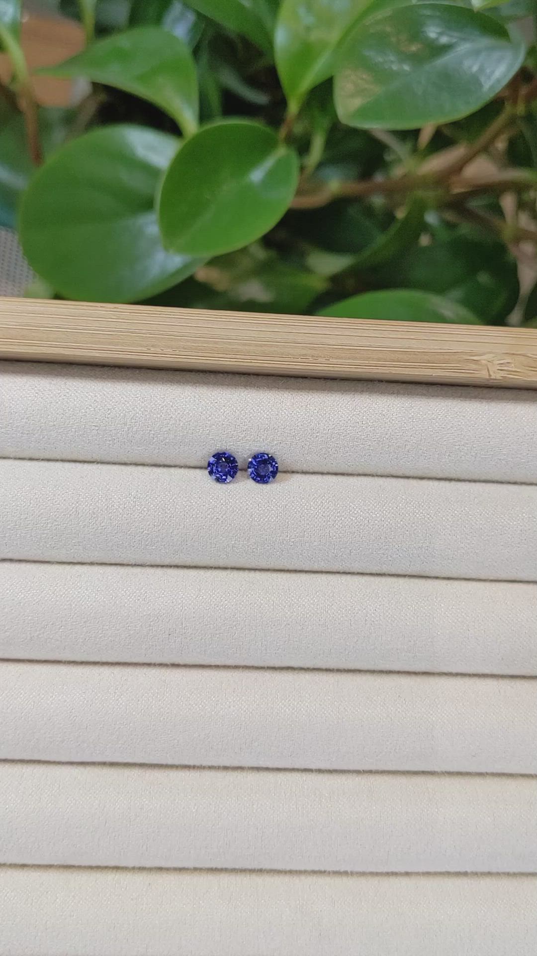 1.17&nbsp;Ct.Tw.Total Carat Weight Blue Sapphire Pair from Ceylon (Sri Lanka) Size Video