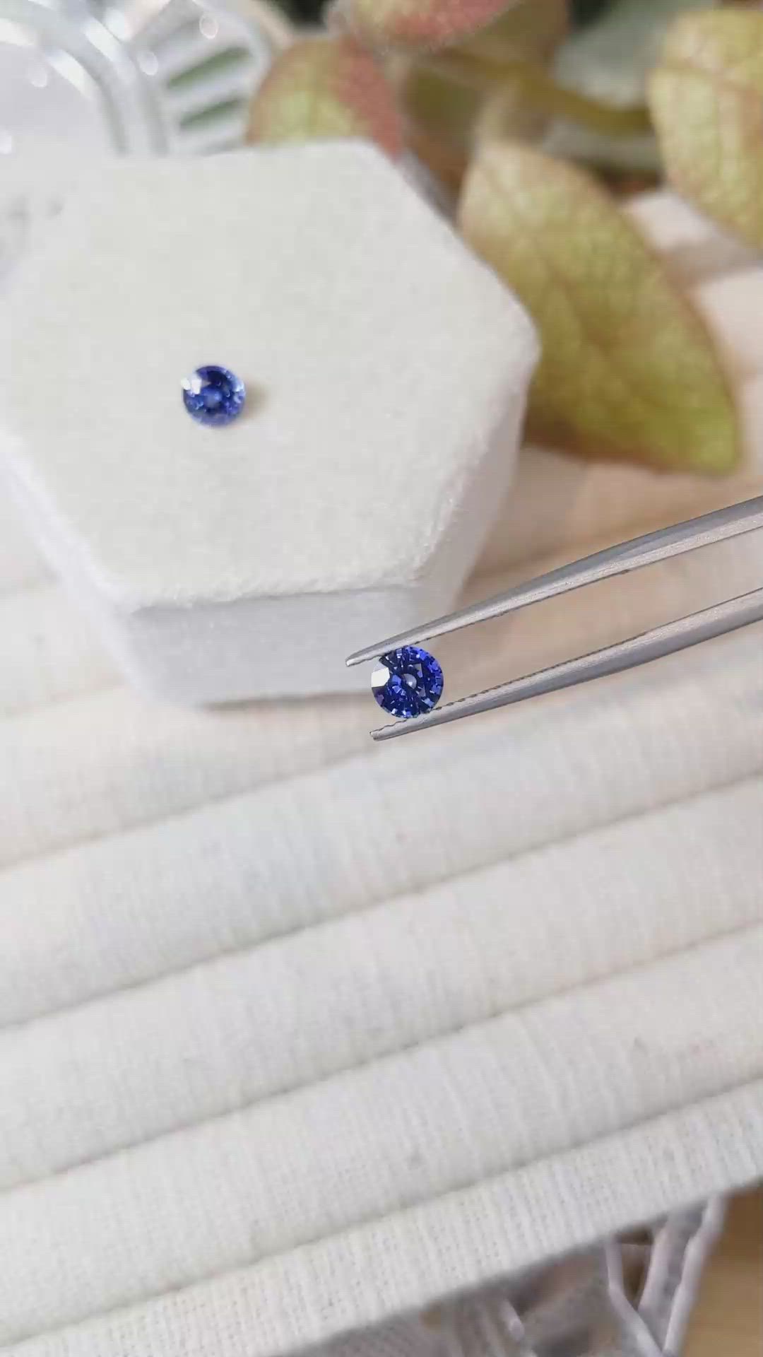 1.28 Ct.Tw.Total Carat Weight Blue Sapphire Pair from Ceylon (Sri Lanka) Size Video