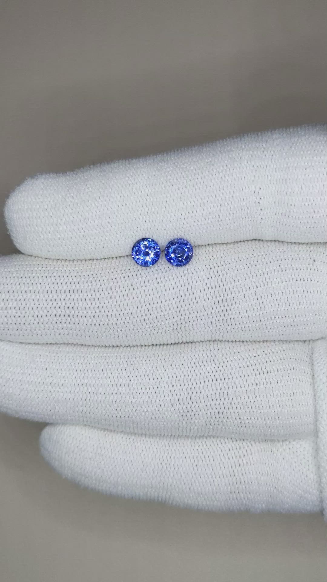 1.27 Ct.Tw.Total Carat Weight Blue Sapphire Pair from Ceylon (Sri Lanka) Size Video