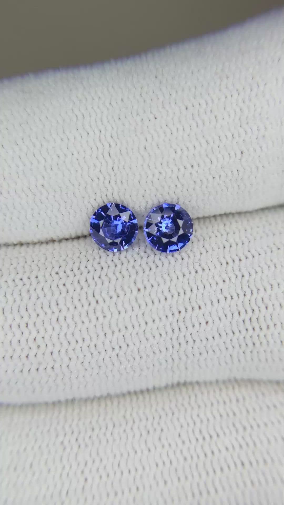 1.17 Ct.Tw.Total Carat Weight Blue Sapphire Pair from Ceylon (Sri Lanka) Size Video