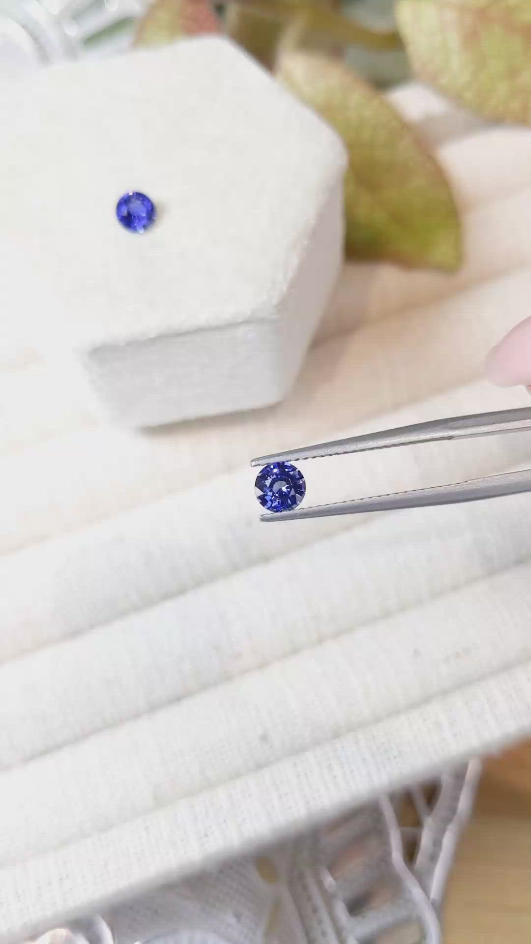 1.17 Ct.Tw.Total Carat Weight Blue Sapphire Pair from Ceylon (Sri Lanka) Size Video