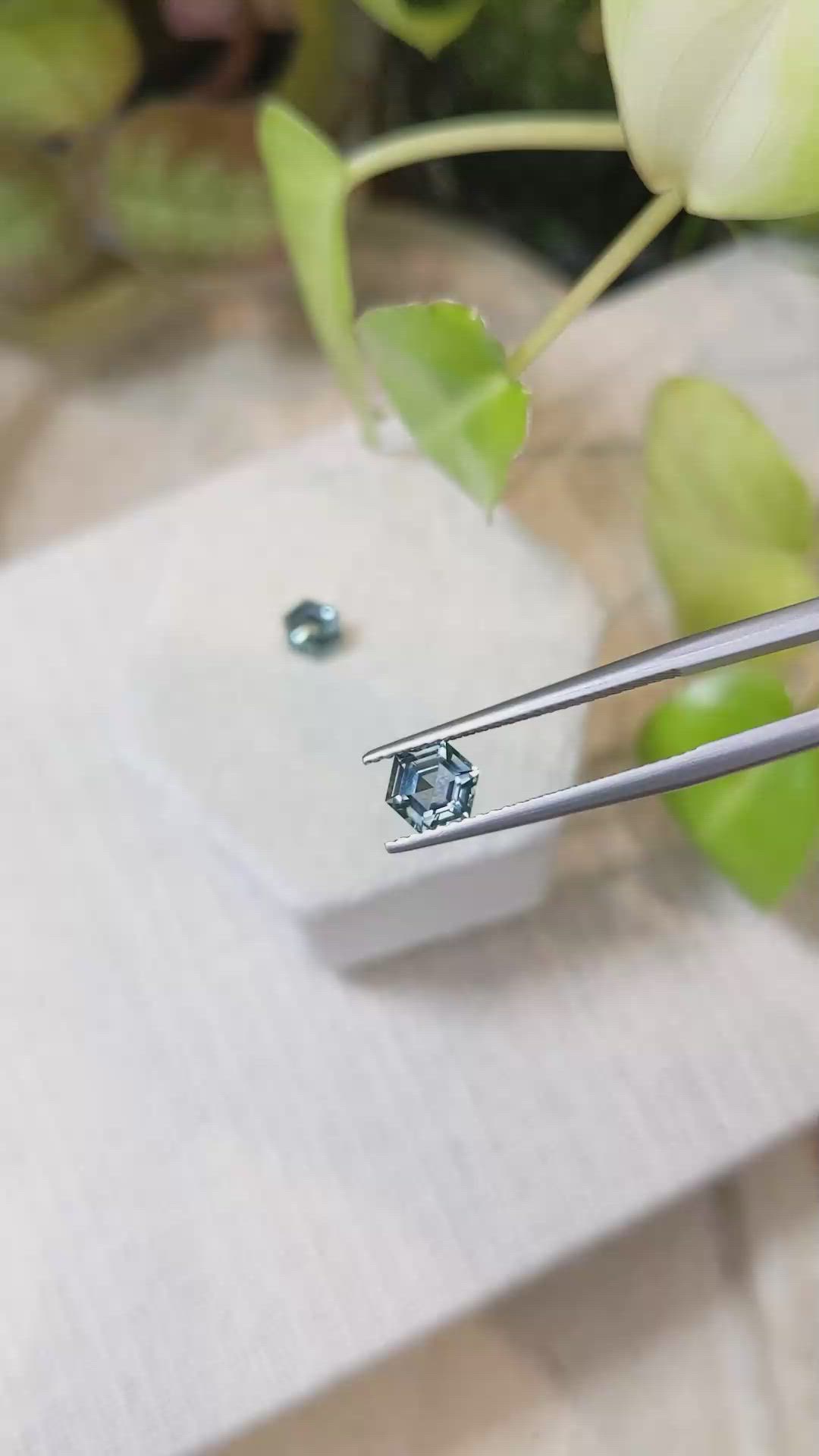 1.93 Ct.Tw.Total Carat Weight Greyish Blue Sapphire Pair from Montana Size Video