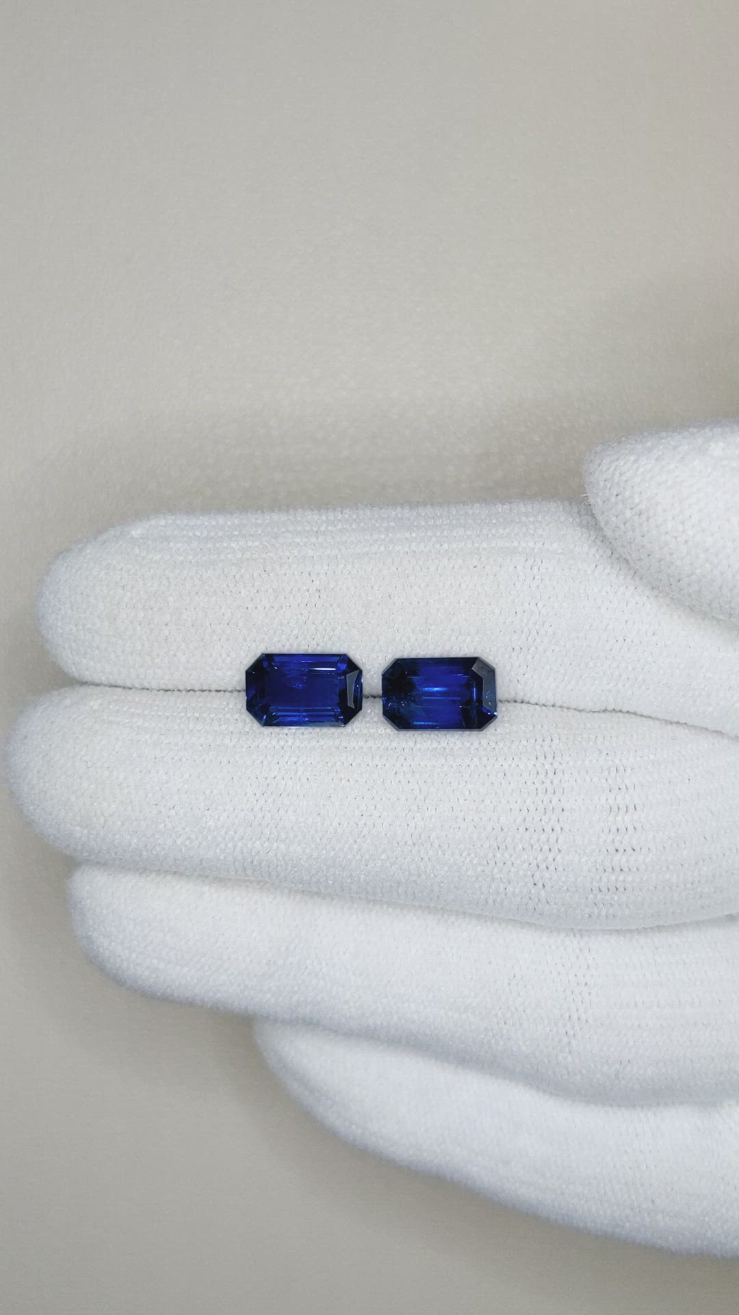4.07 Ct.Tw.Total Carat Weight Blue Sapphire Pair from Ceylon (Sri Lanka) Size Video